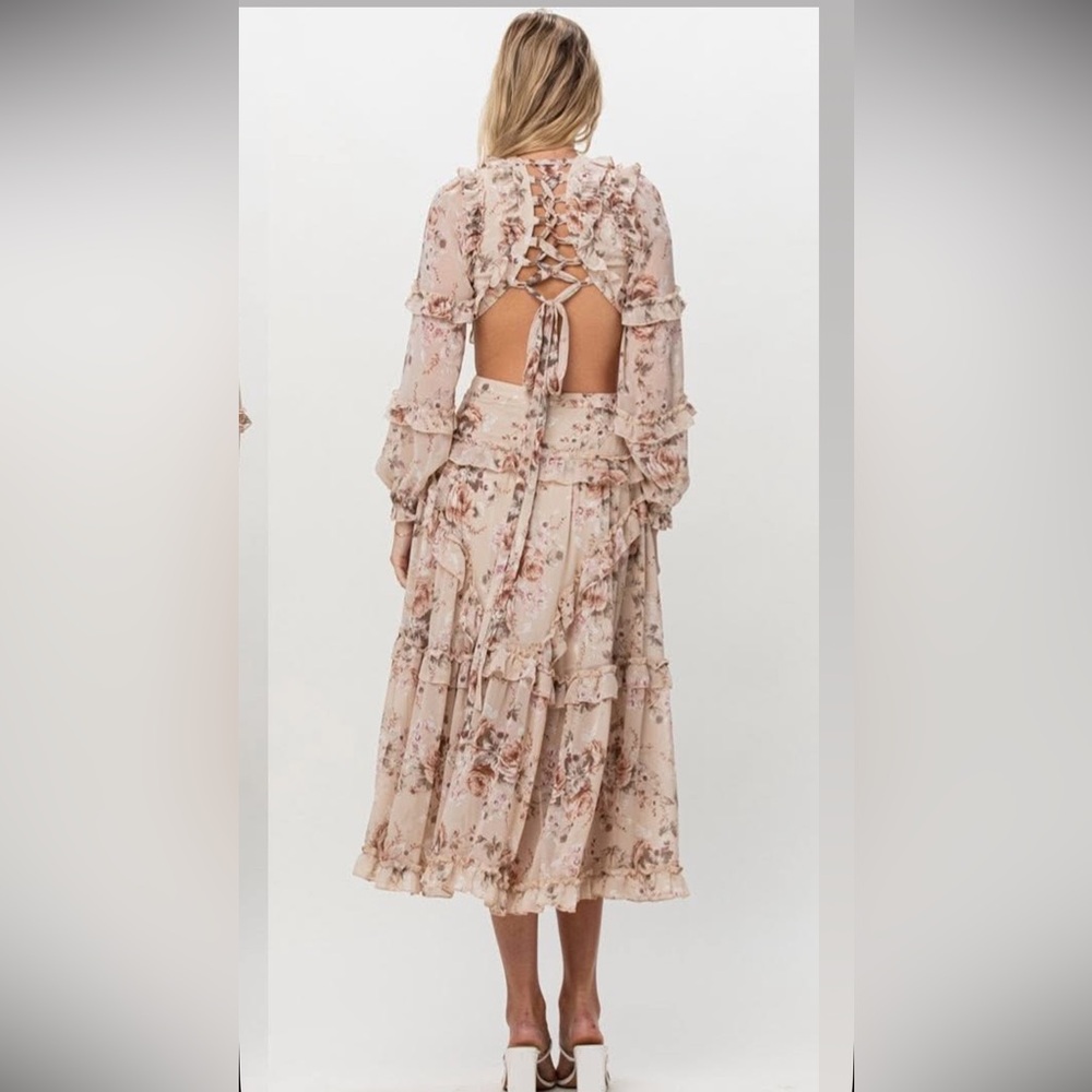 Floral Ruffle Maxi Dress - Picture 2 of 5